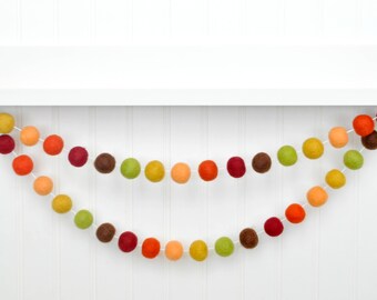 Autumn Decor, Fall Sign, Thanksgiving Decor, Rustic Fall Decor Fall Decoration Fall Garland Fall Banner Autumn Banner Fall Felt Ball Garland