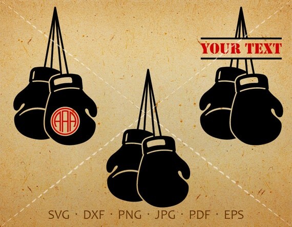 Download Boxing Glove SVG Pugilism Monogram Frame with Circle Font