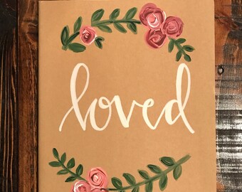 Large Floral "Loved" Moleskine Journal