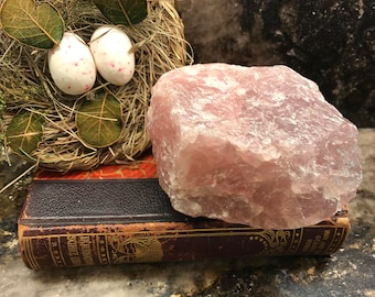 Huge! Natural Raw Rose Quartz - Lavender Rose Quartz - 2.8 Pounds - Crystal for Love of Others and Self - Healing Crystal