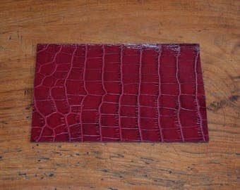 Coupon of leather genuine Burgundy cowhide (9304392)