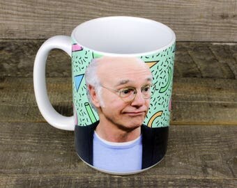 Larry David Mug Curb Your Enthusiasm some vanilla latte cappa bullshit long balls larry LD bring ruckus TV gifts for dad fathers day HER Him