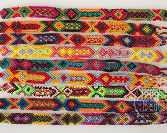 Friendship Bracelet Set / Mexican bracelet / 1 cm wide / Chiapas / boho gypsy hippie bracelet / handwoven / set of 6, 12, 24 or 100 pieces