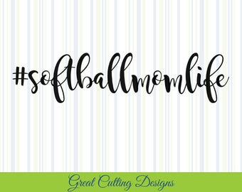 Softball SVG Cut File softball mom svg DXF cut file Cricut svg Silhouette svg Vinyl Cut File Digital cut file Cricut cut Silhouette cut file