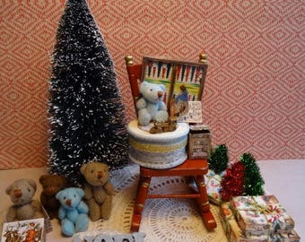 1:12 miniature rocking chair with toys for Doll House