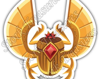 Scarab Beetle Ancient Egypt Scarabaeus Sacer Car Bumper Vinyl Sticker Decal