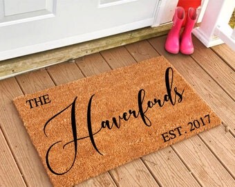 Personalized Doormat, Custom Doormat, Custom Rug, Personalized Rug, Last Name Doormat, Newlywed Doormat, Housewarming Gift, Custom Home