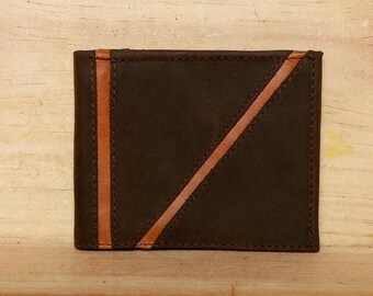 Wallet - Mens Wallet - Leather Wallet - Bifold wallet - Id Window - Free US Shipping - Gift for him - Brown leather - Brown leather wallet