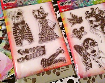 2 pk. Bundle Set by Ranger : Set of 2 Dylusions Stamp/Stencil Sets ~Masquerade~