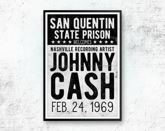 Johnny Cash Art Print, Johnny Cash Poster, Country Music, Johnny Cash Concert Poster, Retro Print