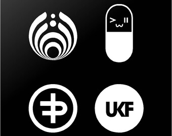 EDM Bassnectar UKF Sikdope Flux Pavilion Vinyl Decals Laptop Car Window Stickers Set