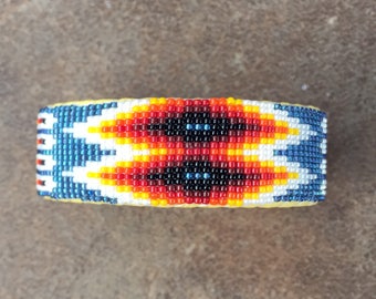 Beaded Bracelet, Navajo Jewelry,Native American Bracelet,navajo beads,native american jewelry,Beaded Navajo Cuff Bracelet,VIBRANT