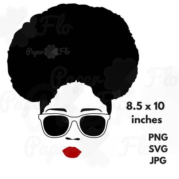 Download Afro sunglasses SVG black woman face SVG Black Girl SVG