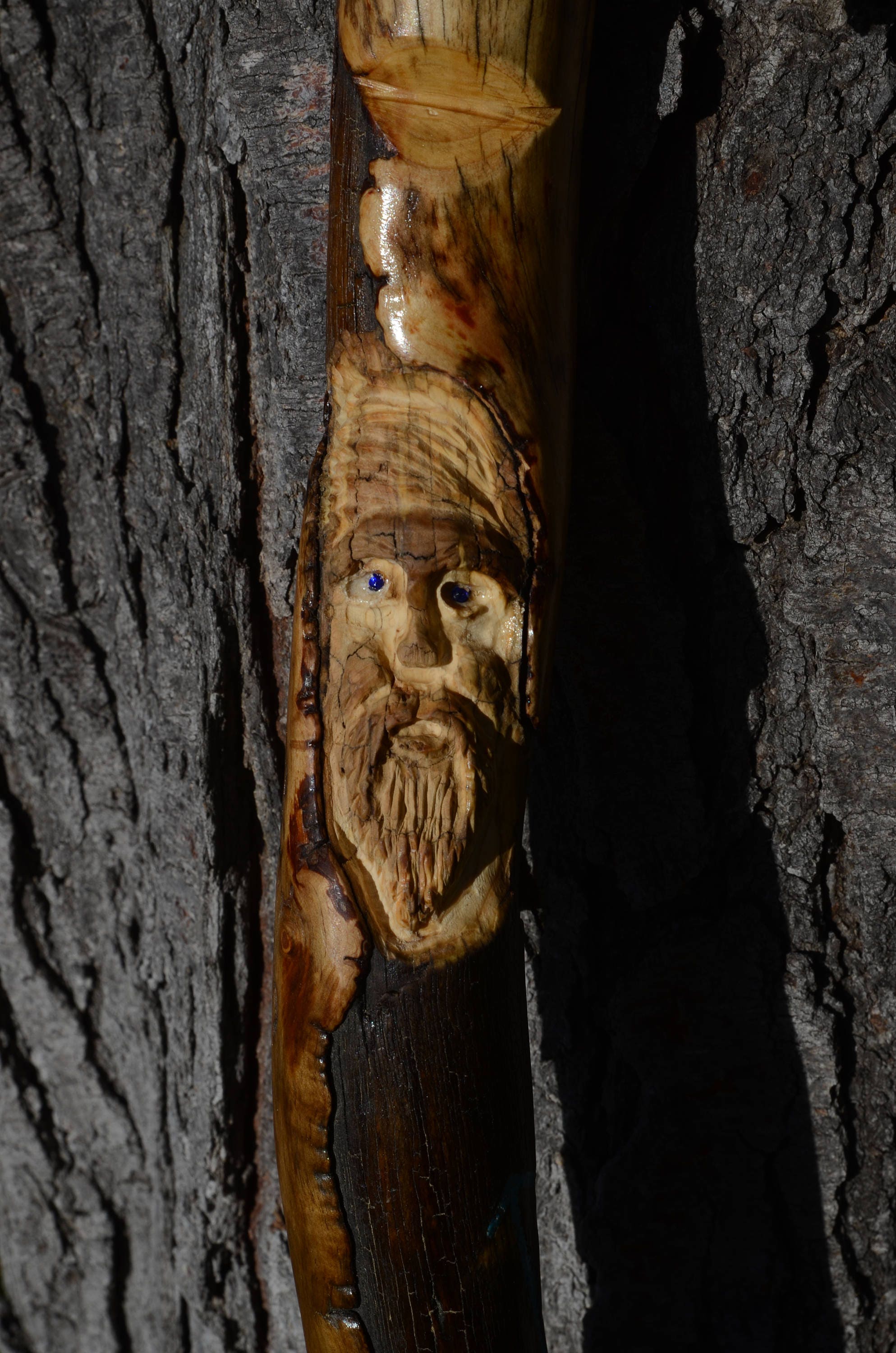 Hand Carved Walking Stick The Wizards Staff 6254