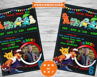 Pokemon Invitation, Pokemon Birthday Invitation, Pokemon Birthday Card Pikachu, Pokemon Birthday Card, Pokemon Party, Pokemon GO Invitation