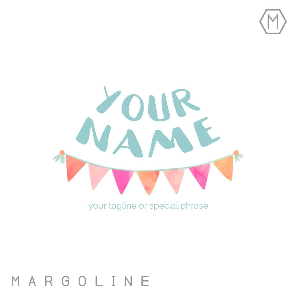 Logo Baby Shop Logo Children Baby Clothes Logo Bunting Logo