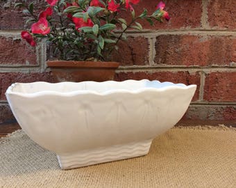 McCoy Vintage Planter 1950s Succulent. Antique White wedding.