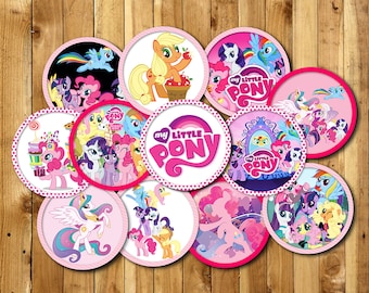 My little Pony Cupcake Birthday, My little Pony Cupcake topper, Cupcake topper for My little Pony Birthday, Party Cupcake topper | PO_CIRCEL