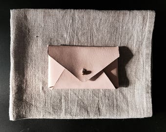 Vegetable tan leather pouch, notion pouch, card holder