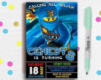 Ninjago Invitation, Ninjago Party Supplies, Ninjago Birthday, Lego Ninjago, Ninjago Invitation Printable, Ninjago Invite, Ninjago Party
