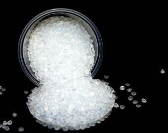 Translucent Clear White (Size 2-4mm) Plastic Mini Micro Beads Balls Fill for CRUNCHY, SLUSHIE Slime or Floam