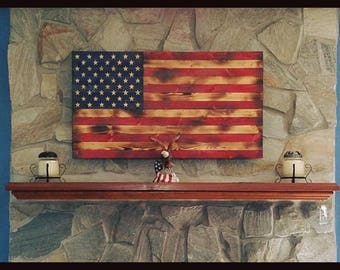 Wooden American Flag Wall Art thin blue line rustic burned wood american flag Wooden American Flag Wall Art thin blue line rustic burned wood american flag