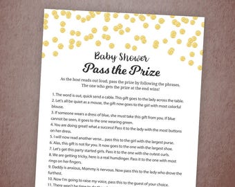 Printable Baby Shower Activity: Pass the Prize Instant