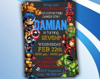 Superhero Invitation,Avengers,Avengers Birthday Invitation,Avengers Birthday,Avengers Invitation,Superhero Birthday Invitation,Superhero