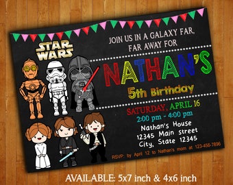 Star Wars Invitations / Star Wars Street Birthday Party Invitation / Star Wars Digital File / Star Wars Printable / Star Wars