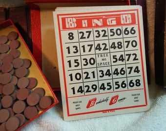 Vintage Bingo Game, Bookshelf Game Bingo Game