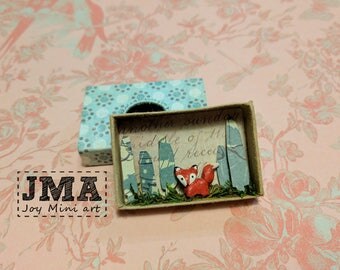 Matchbox Art- Little fox / Diorama / OOAK