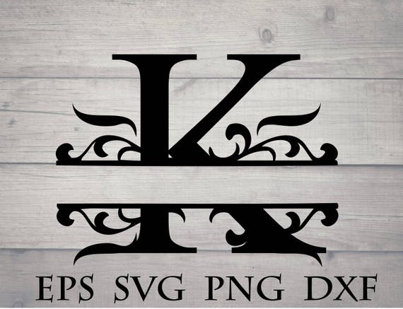 Download Split initial svg / split letter K monogram svg split
