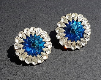 Vintage 1960' Haute Couture Clip on Paste Earrings