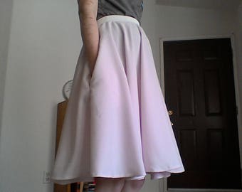 Light Pink Circle Skirt with Pockets - Lightweight for summer.