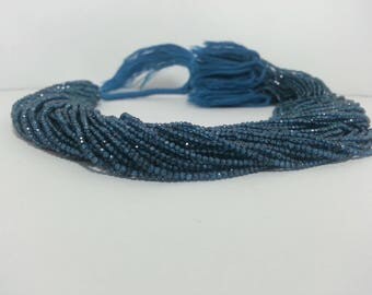 100% Natural AAA London Blue Topaz Faceted Rondelle Beads 2mm | Blue Beads | Rondelle Beads | AAA Beads | Micro Faceted Beads | Topaz Beads
