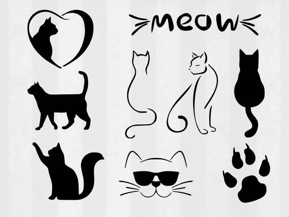 Download Cat SVG Bundle cat clipart cat cut files svg files for