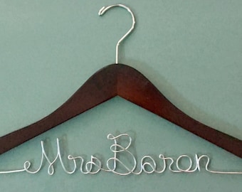 FREE RUSH Personalized Wedding Dress Hanger Choose Name, Bride, Bridesmaid or Any Personalization