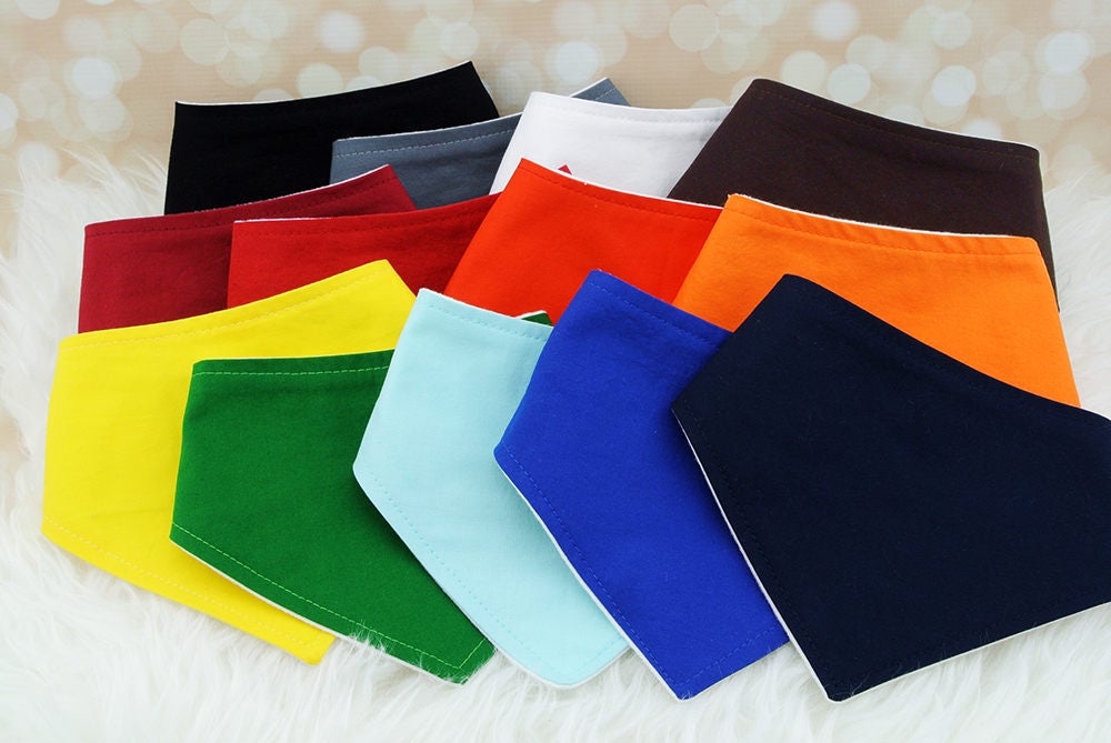 FREE SHIPPING 13 Plain Dog Bandanas Set of 13 Solid