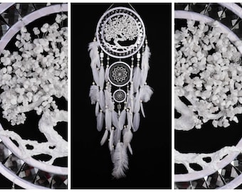 Wedding Dream Catcher White Tree of life Dreamcatcher white agate Dreamсatcher wall handmade idea gift birthday dream catcher Wedding gift