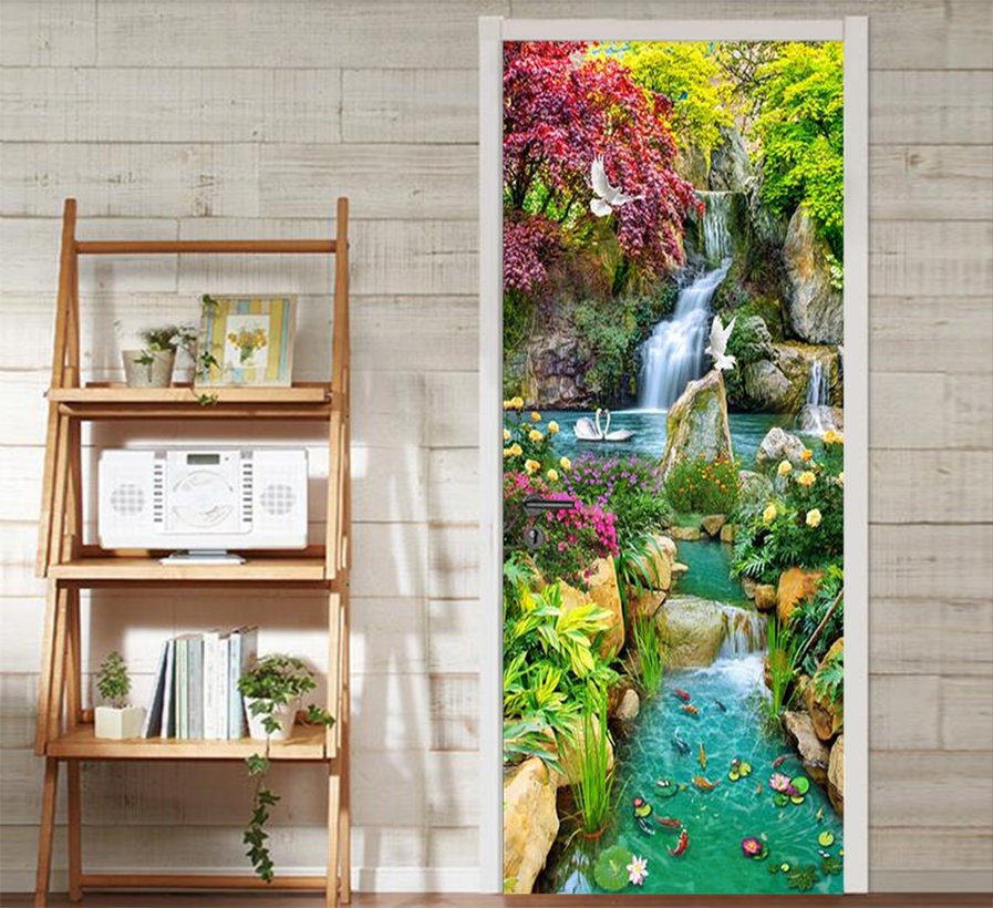 3d Secret Garden 452 View Mural Door Wallpaper Wall Print 3d Secret Garden 452 View Mural Door Wallpaper Wall Print Decal Deco