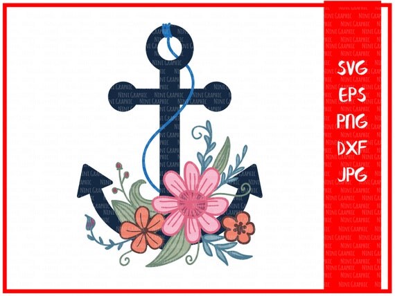 Download Floral Anchor SVG summer SVG Floral SVG Flowers svg Floral