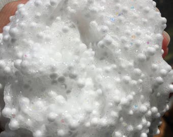 Unicorn Blizzard-Crunchy iridescent holographic slime floam-5.5 oz