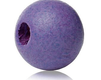 set of 50 beads in cypress wood violet 8 mm (2.8 mm hole)