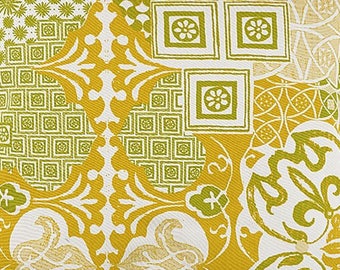 Fabrics, 4 coupons, 4 colors, mosaic, oriental style