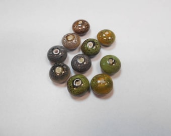 10 ceramic beads size 12 mm by 7 mm set number 1