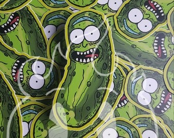 Pickle Rick inspired vinyl sticker Rick and Morty