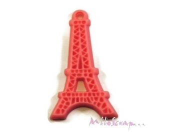 1 X Eiffel Tower pink resin embellishment scrapbooking card making *.