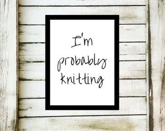 Knitting Print, Knitting Art, Knitters Decor, Digital Knitting Print, Knitting Print Download, Art Print, Digital Knitting Art, Knitter Gift