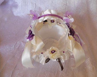 Eggplant bridesmaid basket / white