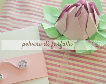 Origami Lotus Flower (parcel-2-Pack small present PCs + 3 mt tape)